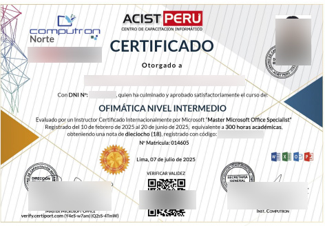 Como sacar certificado de computacion u ofimatica office intermedio de forma rapida