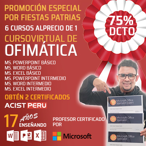 Curso virtual de ofimática básica e intermedio